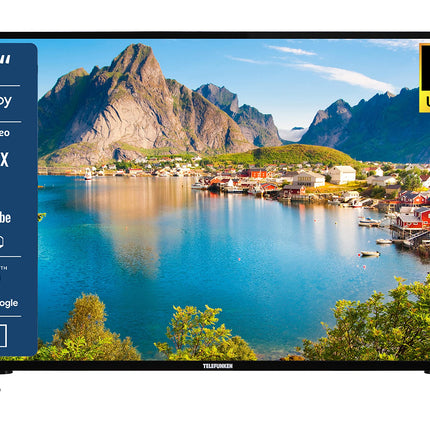 TELEFUNKEN XU43SN550S 43-inch TV/Smart TV (4K Ultra HD, HDR, Triple Tuner, Dolby Atmos) - Includes 6 months of HD+ [2023], Black