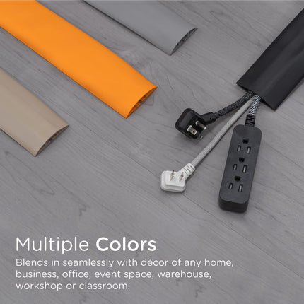 Power Gear floor cord cover, rubber, low profile, cable protector, skin-colored