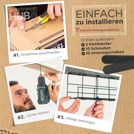 Scanfield lauaalune kaablihaldussüsteem, 2 laua kaablikanali komplekt, laua kaablihaldussüsteem, modulaarsed kaablihoidikud ringlussüsteemiga, kaablirenni altpoolt paigaldamiseks, lihtne paigaldus, must