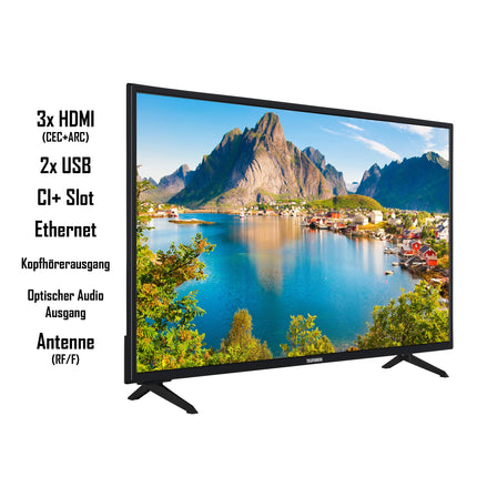 TELEFUNKEN XU43SN550S 43-inch TV/Smart TV (4K Ultra HD, HDR, Triple Tuner, Dolby Atmos) - Includes 6 months of HD+ [2023], Black