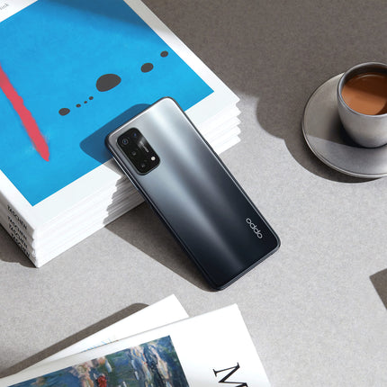 OPPO A54 5G – 4 GB muutmälu ja 64 GB + laiendatav salvestusruum, SIM-kaardita nutitelefon (6,5-tolline ekraan, 5000 mAh aku, 48 MP neljakaamera, 90 Hz värskendussagedus) – vedelmust