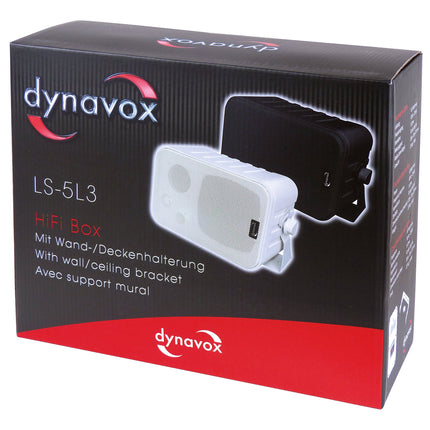 Dynavox 3-ribaline miniboks seinakinnitusega, paar, väike ruumilise heli kõlar kodukinole, valge
