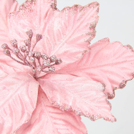 Flair Flower jõulutäht sametist jõululill advendipärg jõulupuu jõulukaunistused lilleseade kimbud lilleseade, 021177VAR, hõbedane, kreemjas, tumepunane, vanaroosa, roosa, 21x18x18cm