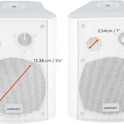 celexon active speaker set white - 2x 30W - powerful audio speakers - incl. wall mount - speakers for PC, office, meeting room, or school