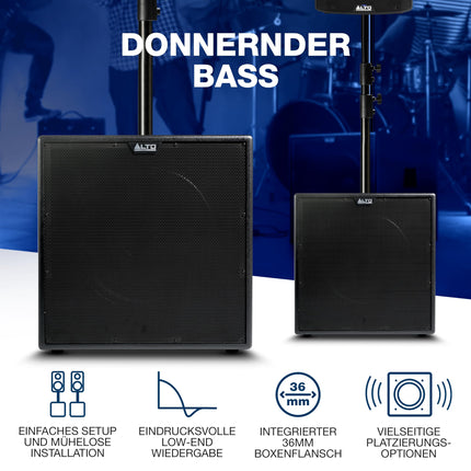 ALTO TX12S 900W 12-tolline aktiivsubwoofer, DSP-optimeeritud PA-süsteem 2-tollise mähisega, suurepärane bass, lihtne seadistamine