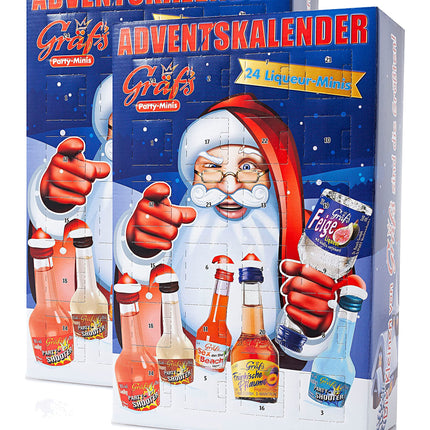 2x Gräfs Party Minis Advent Calendar 24 Liqueur Minis, 15-25% vol, 2023. aasta väljaanne