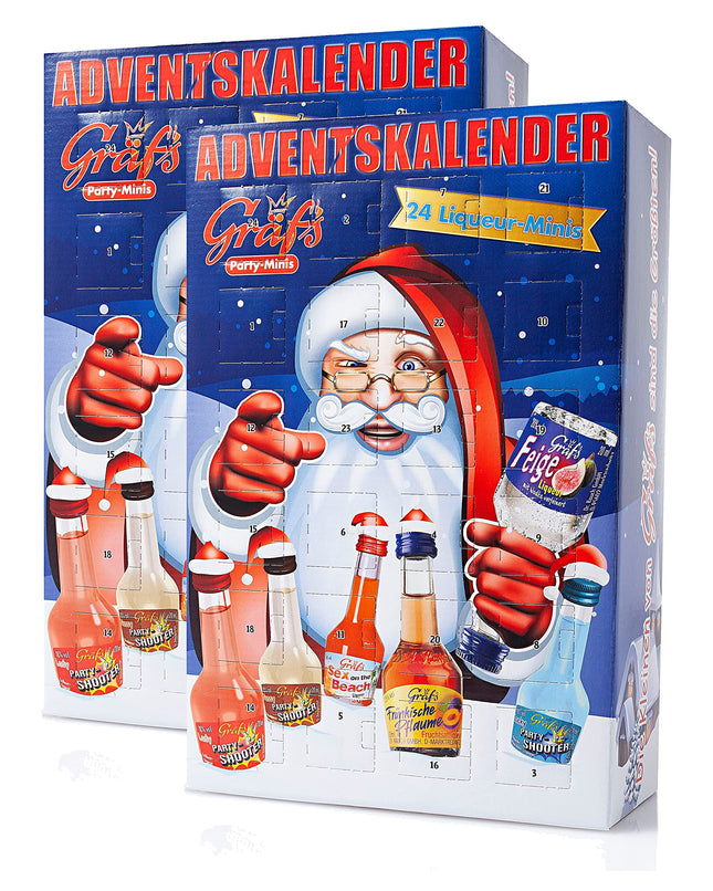 2x Gräfs Party Minis Advent Calendar 24 Liqueur Minis, 15-25% vol, 2023. aasta väljaanne