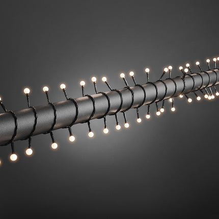 Konstsmide 3695-107 LED-kerakujuline valguskett väikeste ümmarguste dioodidega / välistingimustes kasutamiseks (IP44) / VDE-testitud / 24V välistingimustes kasutatav trafo / 160 sooja valget dioodi / must kaabel, soe valge