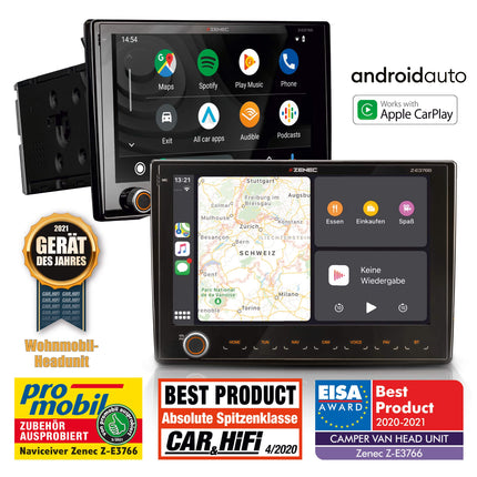 ZENEC Z-E3766: Infotainer FIAT Ducato jaoks koos Android Auto, Apple CarPlay, 2-DIN meediakeskusega 9"/22,9 cm puutetundliku ekraaniga, autoraadio DAB+ ja USB-ga, laiendatav matkaauto navigatsioonisüsteemiks.