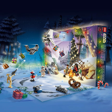 LEGO 75366 Star Wars Advent Calendar 2023, Christmas calendar with 24 gifts, including 9 figures, 10 vehicle toys and 5 mini models, Advent gift for Christmas for children and fans