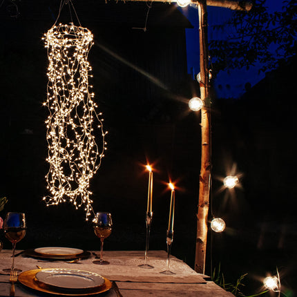 hellum LED party light chain outside, light chain light bulbs warm white with 10 lamps, illuminated length 4.5m, 59 lm party lighting room garden balcony party indoor and outdoor 577884