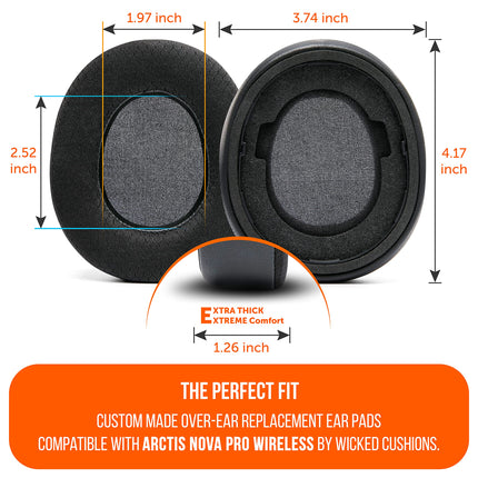 WC Freeze Nova Pro Wireless – Cooling Gel Ear Cushions ONLY for Arctis Nova Pro Wireless (Does not fit other models), made by Wicked Cushions, Improved Sound Isolation | Black