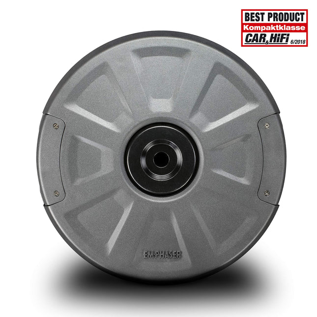 EMPHASER EBS108A – võimas 20 cm aktiivsubwoofer varuratta koopasse/velge paigaldamiseks, auto bassikast 200-vatise võimendiga, bassrefleksi põhimõte, parima toote auhind