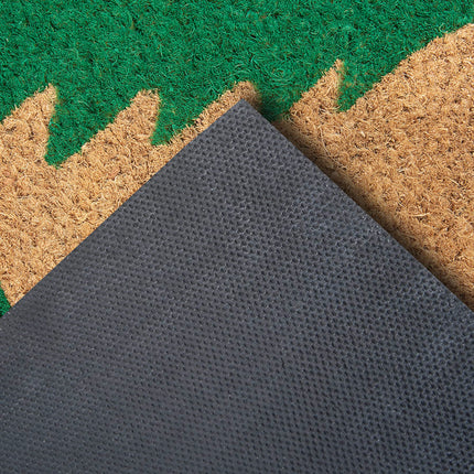 Hanse Home Coconut Doormat Christmas for Indoors - Dirt Trapper Mat Natural, Coconut Mat Christmas Trees Green, Non-Slip Doormat for Hallway, Entrance Area - 45x75cm