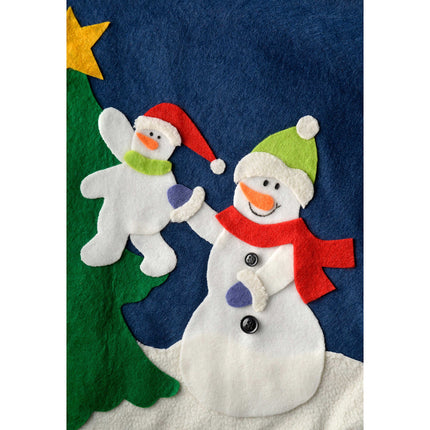 WeRChristmas Snowman Christmas Tree Skirt Decoration, Fabric, Multi-Colour, 90 cm, Large
