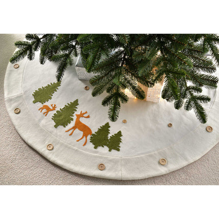WeRChristmas Christmas tree skirt decoration, fabric, large, white, 120 cm