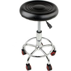 Ejoyous Rolling Stool, Work Stool, Office Stool, Height-Adjustable Stool, Swivel Stool, Beauty Stool, Cosmetic Stool, Practice Stool, 360° Rotatable with PU Leather Cover and Wheels 45-55 cm