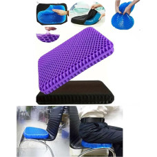 HK Online 1 x Gel Seat Cushion with Cover - Egg Seat Cushion Coccyx & Lumbar Support Truck Driver Wheelchair Office Chair Honeycomb Seat Cushion Orthopaedic Seat Cushion Support Cushion (1 Cushion)