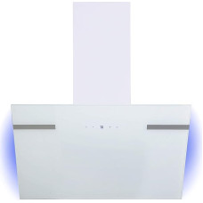 Respekta Cooker Hood Headless / Cooker Hood Oblique 60 cm / Metal Housing with Glass Screen in White / Exhaust and Recirculation Function / CH69060WA+ / A+ / 43-63 dB