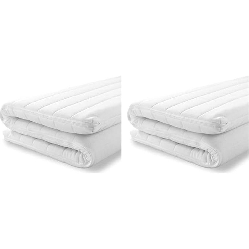 Mister Sandman Cold Foam Topper 80 x 190 cm, Ergonomic Breathable Mattress Topper, Soft, Comfortable, for All Mattress Types and Box Spring Beds, Height Approx. 5 cm (Pack of 2)