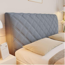 Bed Headboard Cover All-Inclusive Thick Headboard Cover Bed Head Backrest Dustproof Cover Stretch Stretch Bed Headboard Cover for a Variety of Bed Heads (Grey, 190 cm)
