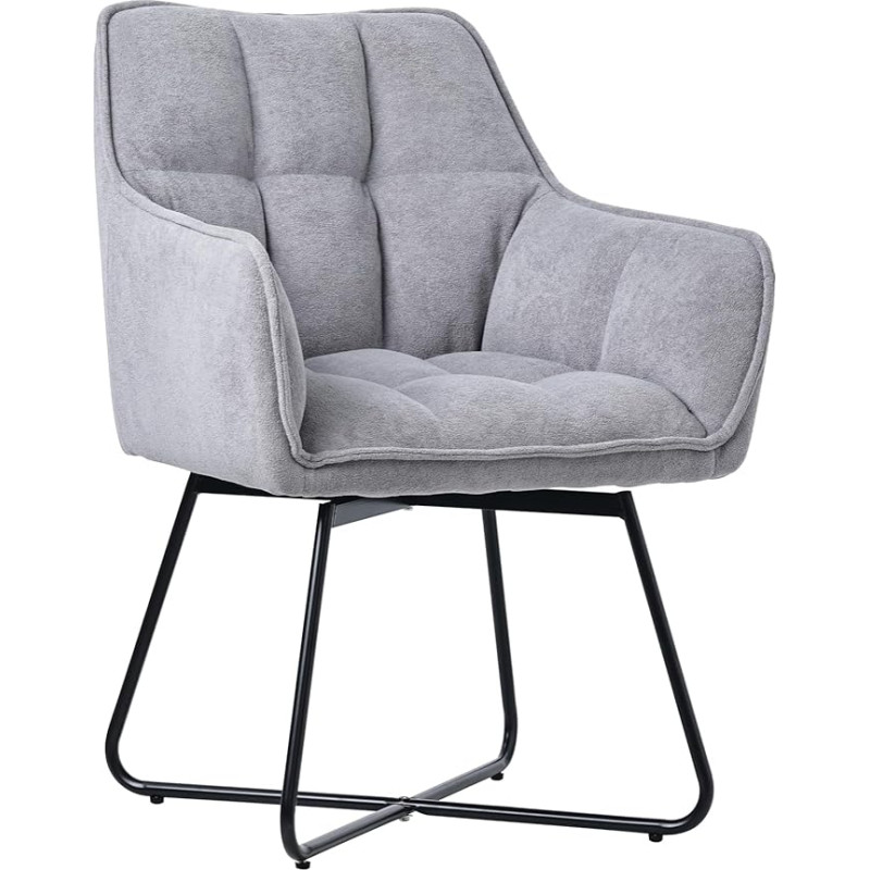 J.C.UP 360 Swivel Tub Chair, Modern Accent Chair with Metal Legs, Soft Padded Seat, Makeup Chair, Dining Chair for Living Room, Bedroom, Home, Office, Grey