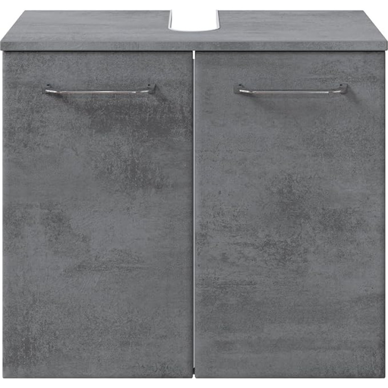 Pelipal Quickset 945 Sink Cabinet in Oxide Dark Grey, 60 cm Wide, Sink Cabinet without Sink with 2 Doors
