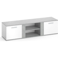Vicco Novelli TV Lowboard, Sideboard, White And Concrete Coloured TV Cabinet