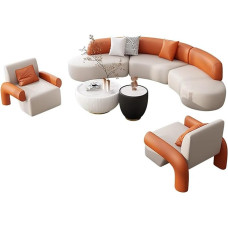 Oversized Modern Sectional Sofa Set for Living Room, Pet Friendly, Waterproof, Larch Wood Leather Frame, High Density Foam Cushions, Stylish and Comfortable Furniture
