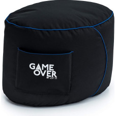 Game Over Round Beanbag Footstool 62 x 42 x 40 cm with EPS Beads Filling, Pouf Stool, Floor Cushion, Indoor and Outdoor Seat Cushion, Round Pouf, Cuddly & Soft (Cerulean Lightning)