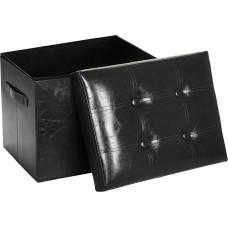 FaiPue Aufbewahrungs-Ottomane Fußstütze Hocker Faltbarer ölgewachster Leder-Fußhocker mit dickerem Schaumstoff gepolsterter Sitz Kleine Ottomane mit Aufbewahrungsbank für Wohnzimmer Schlafzimmer 158.8