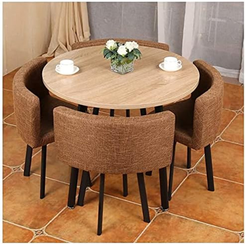KG7HQRP Café-Möbel-Set, rund, 90 cm, für Wohnzimmer, Küche, Bekleidungsgeschäft, Hotel, Korridor, Wohnung, Dessertladen, 4 Stück