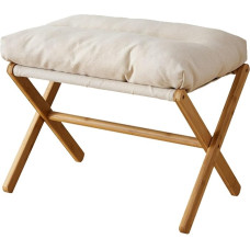 Footstool Foldable Sofa X Leg Modern Multifunctional Footrest Soft Cushion Office Padded Footstool for Home Living Room Bedroom Office (Beige)