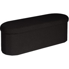 B FSOBEIIALEO Ottomane mit Stauraum für Wohnzimmer, Sherpa-Faltaufbewahrung, Ottomane, Fußstütze, 100 cm, zusammenklappbar, Schlafzimmerbank, Schwarz