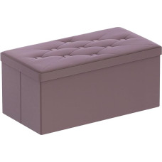 BRIAN & DANY Storage Ottoman Foldable Velvet Footstool Bench with Lid Toy Storage Box 76 x 38 x 38 cm Hot Pink