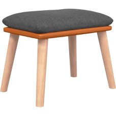vidaXL Footstool, Stool with Wooden Legs, Upholstered Stool, Footstool for Living Room, Bedroom, Stool Footstool, Dark Grey Fabric, Faux Leather