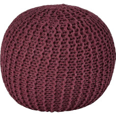 Urban Lifestyle Wine Red Knitted Round Pouf