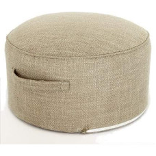 XMZFQ Floor Seat Cushion Footstool 15.7 Inch Round Seat Sofa Puff Foot Leg Rest Step Stool Ottoman Cushion Chair with Removable Cover, A