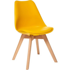 Atmosphera Baya Chair Mustard Coloured Beech Legs Yellow