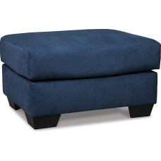 Signature Design by Ashley Darcy Casual Plush Square Ottoman - Dark Blue