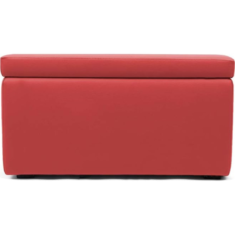 Arketicom Pandora Pouf Footstool Storage Faux Leather Cube Design Red 84 x 42 cm