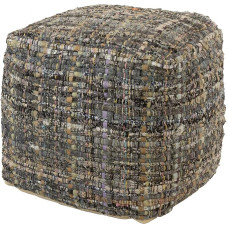 korb.outlet Fabric Stool/Cube Handwoven Cotton 40 x 40 x 40 cm - Natural (001)