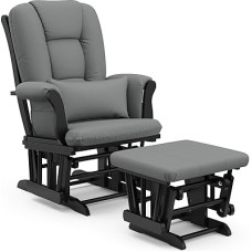 Stork Craft Tuscany Glider and Ottoman 1 Black