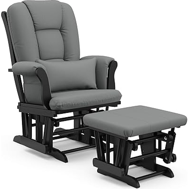 Stork Craft Tuscany Glider and Ottoman 1 Black