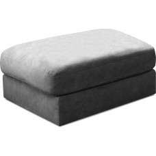 Cavadore Fiona Stool / Padded Large Footstool Suitable for Big Chair Fiona / 97 x 48 x 97 / Grey