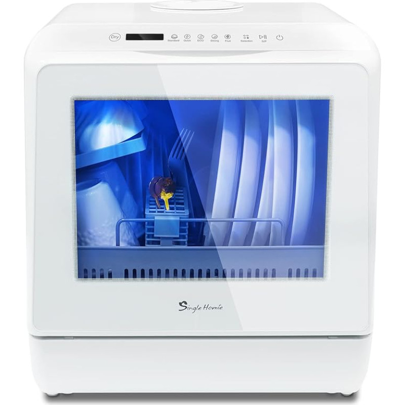 Mini nõudepesumasin, laua nõudepesumasin, 6 programmi, autokuivatus, saab kasutada veeühendusega või ilma, 5 liitri veevajadus, vabalt seisev kontorisse, telkimiseks, matkaautosse.