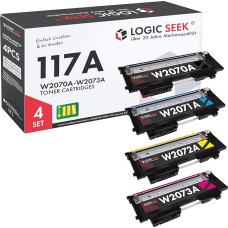 Logic-Seek 4 x toonerikassetti, mis ühilduvad HP 117A W2070A W2071A W2072A W2073A HP värvilaseriga 150 150a 150nw MFP 178 178nw 178nw 178nwg 179 179fnw 179fwg