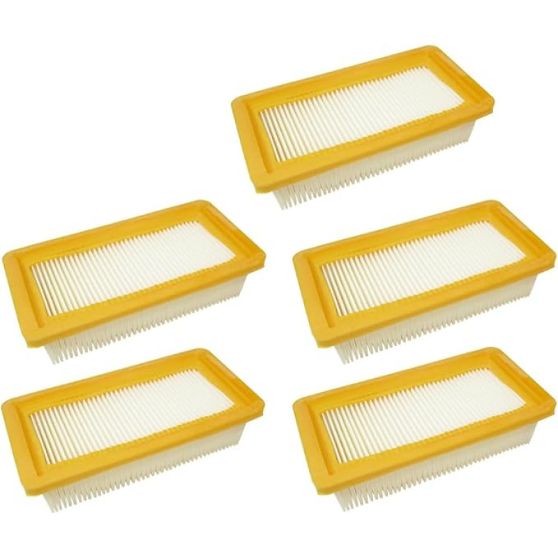 Kärcher AD2 märg- ja kuivtolmuimejaga ühilduv Trade-Shop filtrikomplekt 5x lamedad plisseeritud filtrid - filtrielement