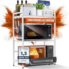 Heldenwunder mikrolaineahju riiul köögiriiul seisev teras (3 tasandit) mikrolaineahju riiul mikrolaineahju kapi hoiuraam pagaririiul kõrgus ja pikkus reguleeritav riiul + video juhised (inglise keel)