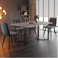 Ymkua söögilaud koos 4 tooliga, 140 x 80 x 75 cm, ristkülikukujuline söögilaud, söögitoa grupp, kaasaegne köögi söögilaudade komplekt, söögitoa toolid, köögitoolide komplektid, köögilaudade komplekt, köögitoa lauakomplekt